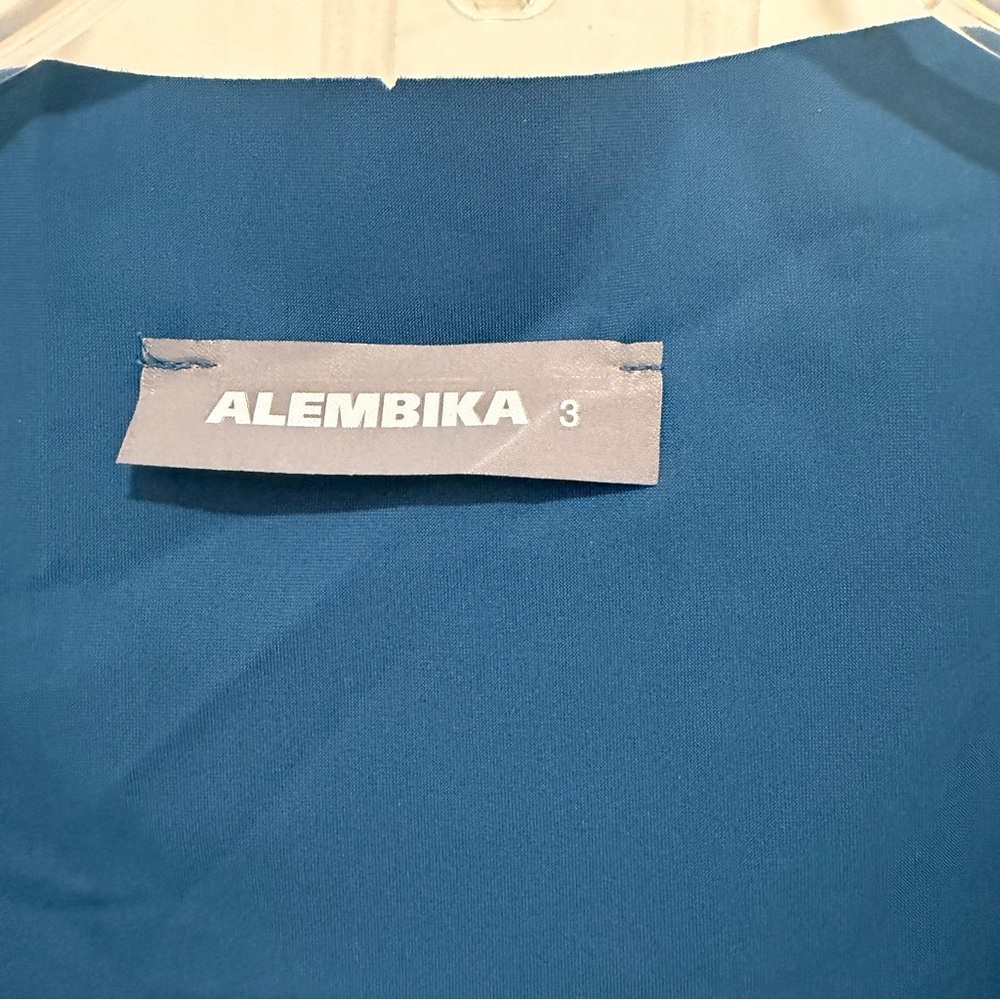 Alembika 3 Teal Sleeveless V-Neck Dress Lagenlook Artsy - Picture 2 of 4